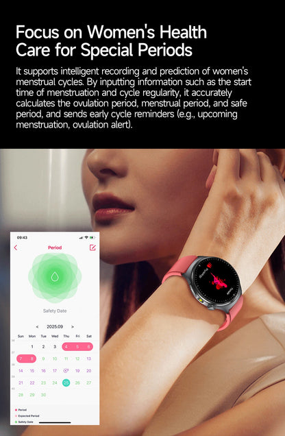 2026 AI Health Smartwatch ECG + PPG, Blood Pressure, Uric Acid & Body Fat Monitoring, AMOLED Display & Bluetooth Calling
