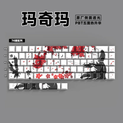 Machima Keycap PBT Cherry Side Engraved Translucent Keyboard Keychain Compatible with MX Switch Gaming Mechanical Keyboard