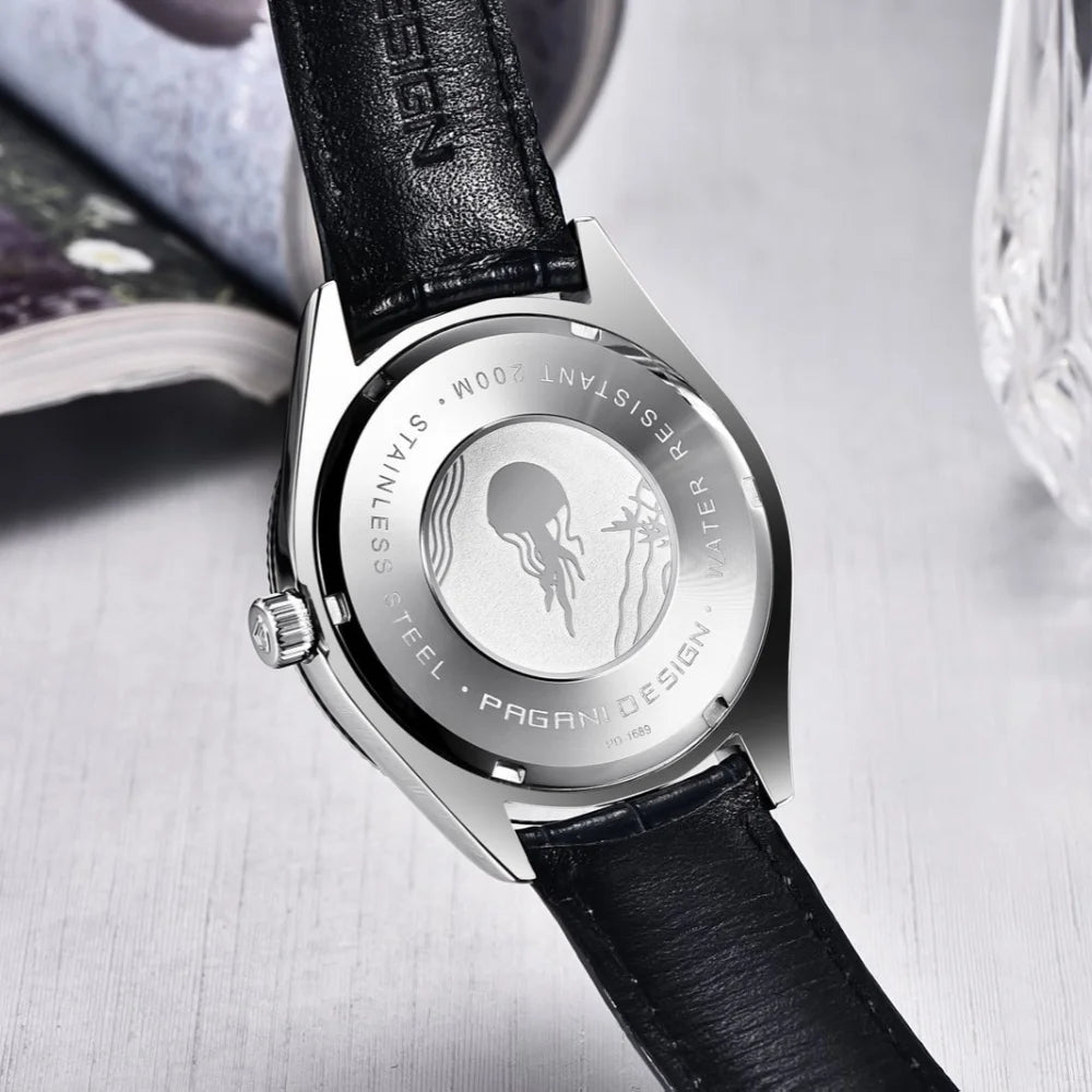 PAGANI Design PD1689 Men Quartz Watch Japan VH65 Movt Sapphire Glass Leather Strap 20Bar Waterproof Men Wristwatch Reloj Hombre