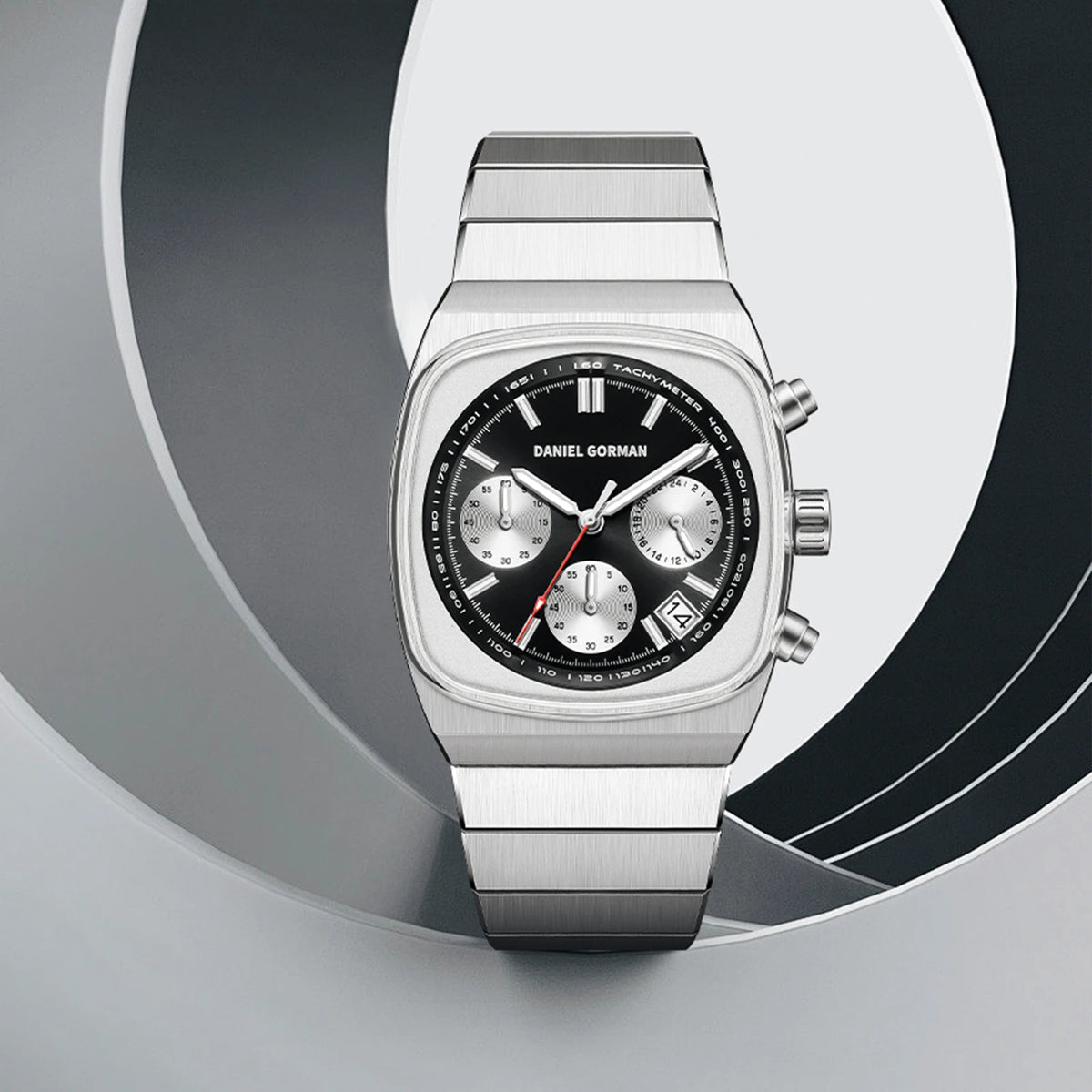 Horloge voor mannen in roestvrij staal Case Shape: Round Case