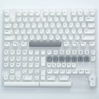 141 keys Marshmallow KOA Keycap PBT DYE Sublimation MOA Keycaps ISO 7U Japanese Korean Russian Key Caps For Mechanical Keyboard