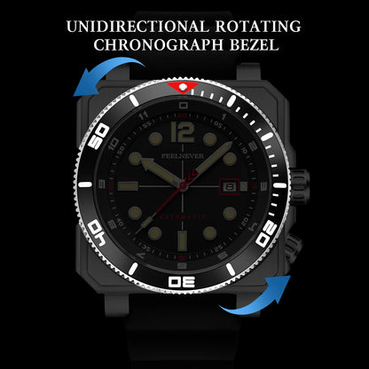 FeelNever 8215 Movement Automatic Dive Watch for Men Super Luminous 316 Steel Wristwatch Sapphire Sports Mechanical Male Watches