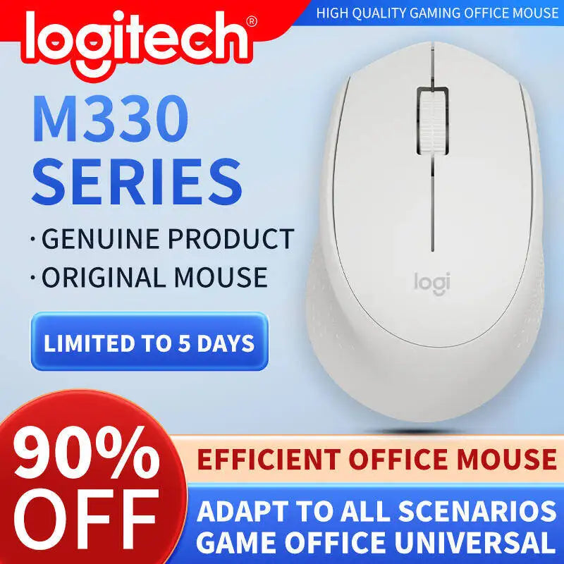 Logitech M330 Professional Office Mouse, Compact, Quiet, Convenient to Carry, Comfortable to Touch, Specifically Designed