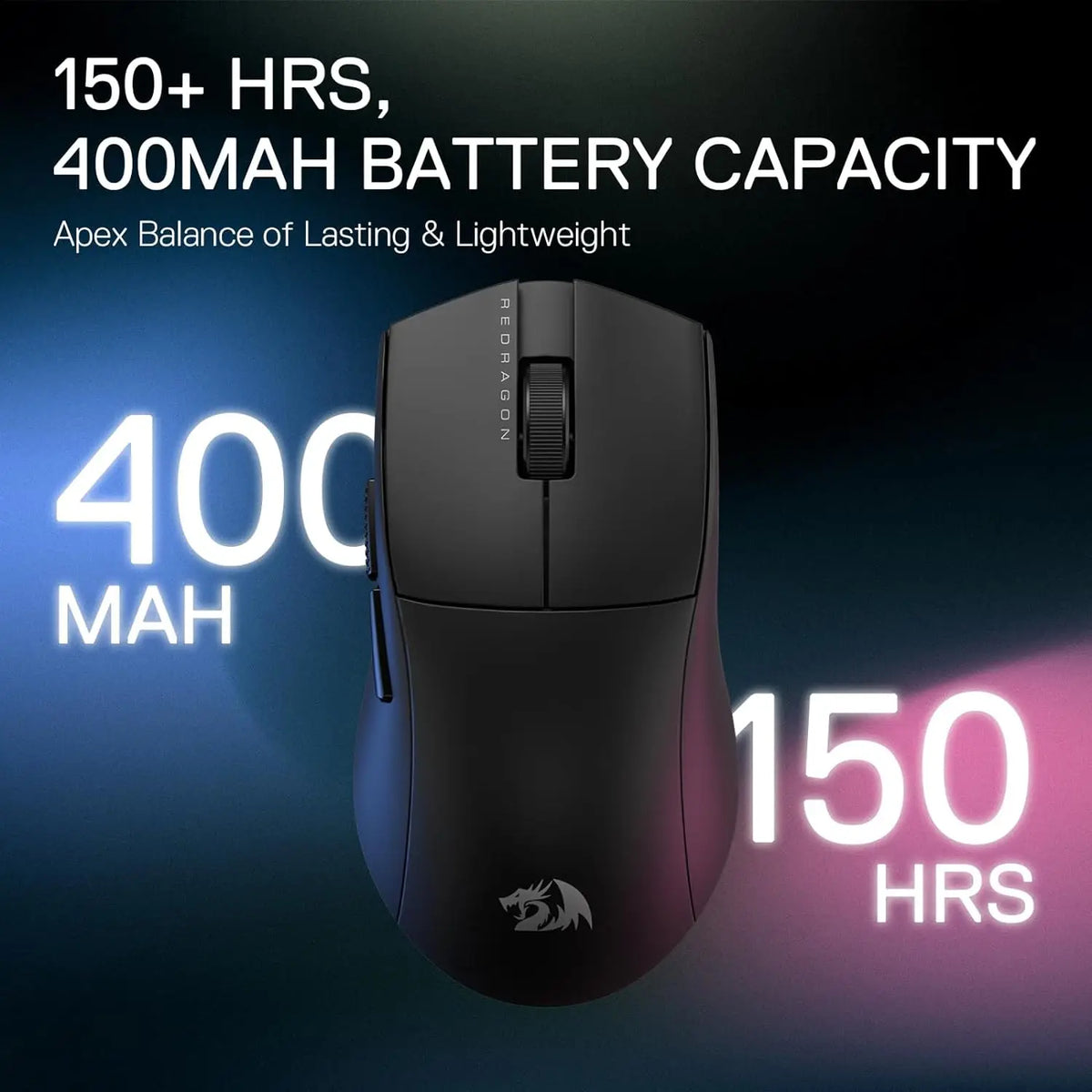 Redragon M916 PRO draadloze gamingmuis met 3 modi, Hype-Speed 4K polling rate, ultralichte 49G gamermuis met 26K DPI