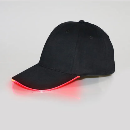 Fiber Optic Cap LED Hat with 7 Colors Luminous Glowing EDC Baseball Hats USB Charging Light Up Caps Performance Led Cap
