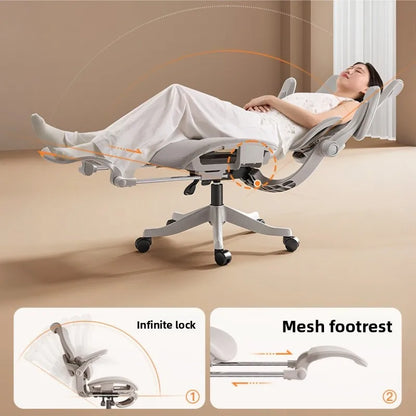 Ergonomic Office Chair with Floating Wing Lumbar Support, Adjustable Height Mesh Computer Chair, Swivel Rolling Office Chair for Home, Gaming & Office