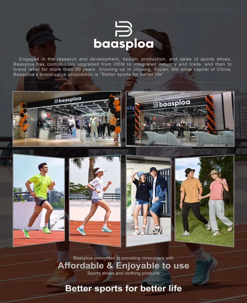Profesionální běžecké boty Baasploa pro muže – lehké pánské designové síťované tenisky se šněrováním pro venkovní sporty a tenis