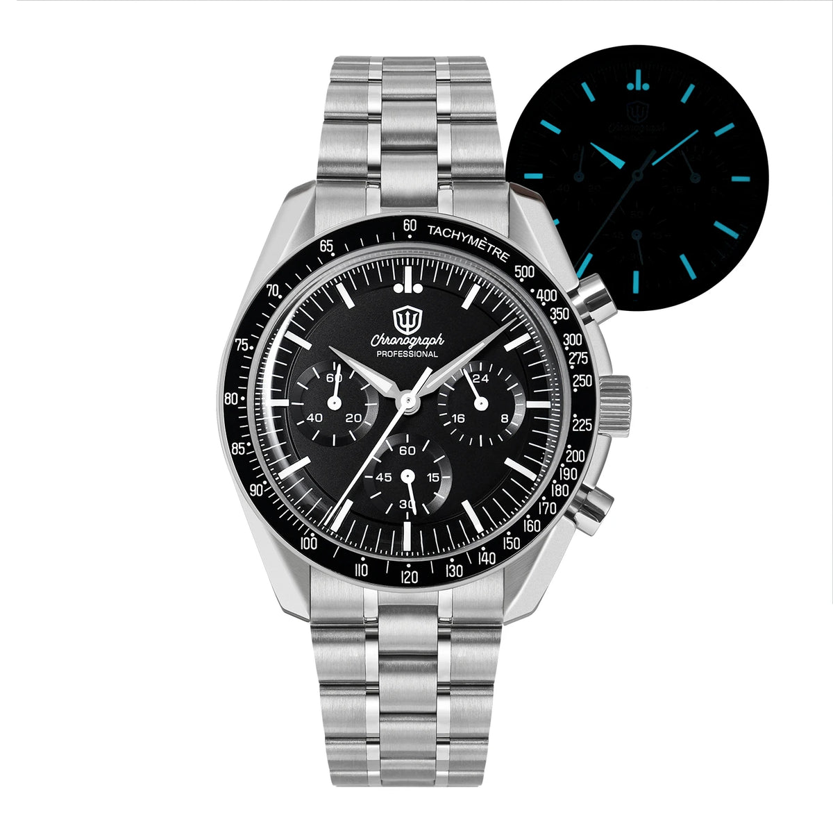 Watchdives WD1863 39mm Watch VK63 Quartz Chronograph Movement BGW9 Luminous 10Bar Waterproof 39mm Vintage Watches