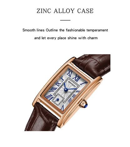 SANDA 1116 Women’s Elegant Quartz Watch  Rectangle Dial, Water Resistant & Business Design