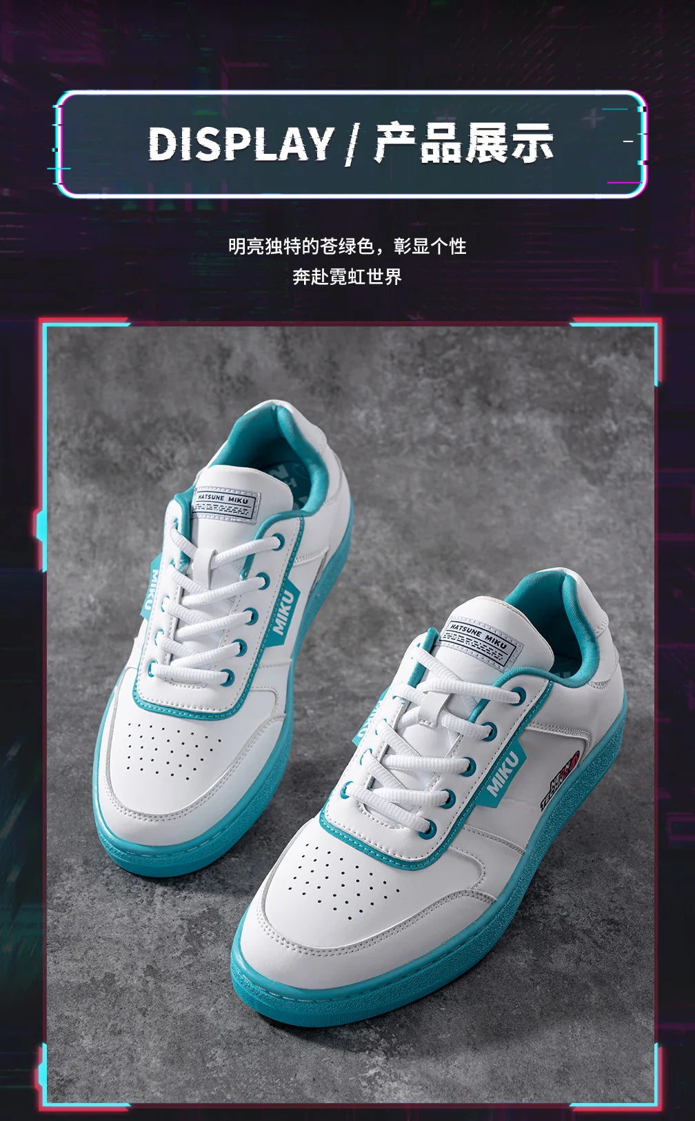 Moeyu Hatsune Miku Shoes for Women Men Vocaloid Cosplay Anime Man Sneakers Tennis Lace Up Sport Athletic Running Casual Shoes
