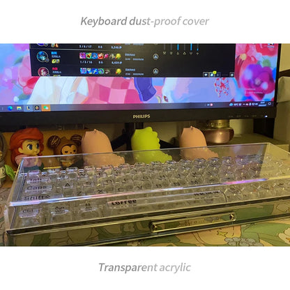 Acrylic Keyboard Clear Protector Case for Mechanical Keyboard, Transparent Keyboard Dust Cover for 60/61/64/96/98/104/108 Key Keyboards & Mouse