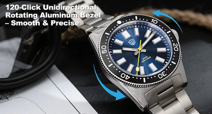 WATCHDIVES WD1965 V2 Men’s Luxury Dive Watch VH31 Quartz, Sapphire Crystal, Stainless Steel & 200M Water Resistant