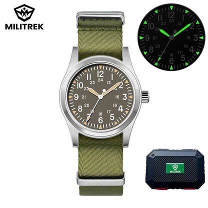 MILITREK 2026 New Military Retro Men'S VH31 Quartz Watch 37mm Sapphire Stainlesssteel 100m Waterproof C3 Luminous Reloj Hombre