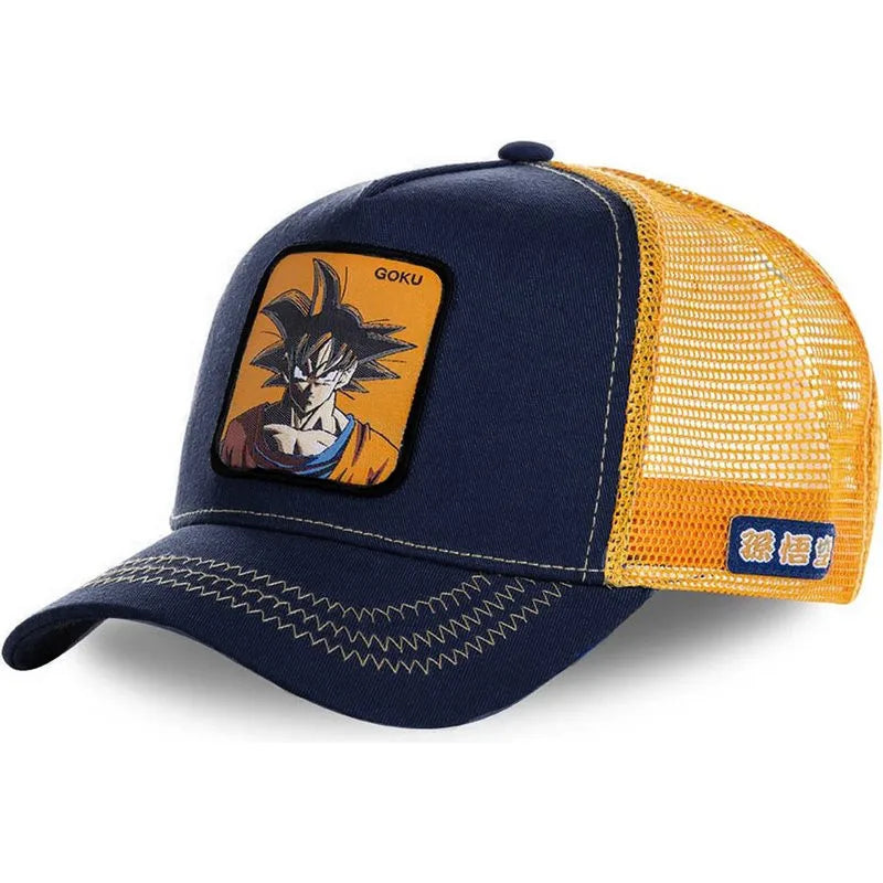 Dragon Ball Son Goku Cap Summer Travel Peaked Cap Men's Embroidery Hip-Hop Mesh Cap Style Sun Visor Baseball Cap Outdoor Sport