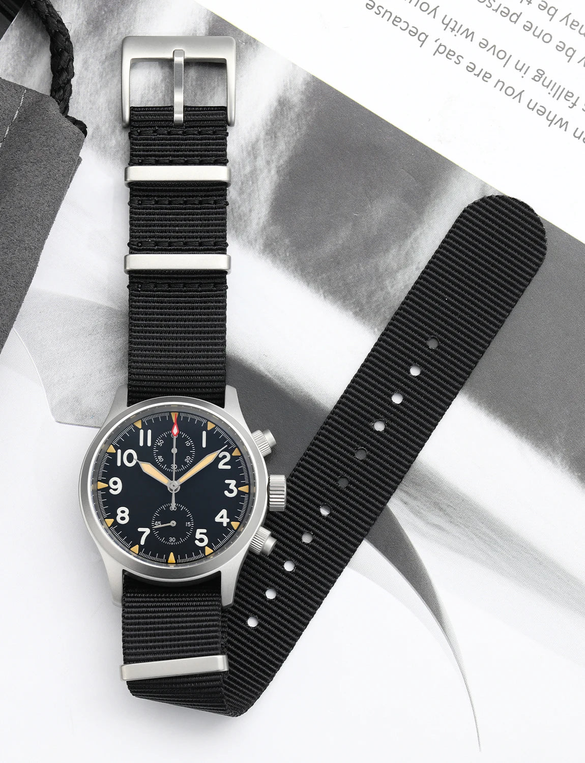 Militado ML1868 Watch - VK61 Quartz Movement 100m Waterproof Watches Men Stainless Steel Chronograph Sapphire Crystal Wristwatch