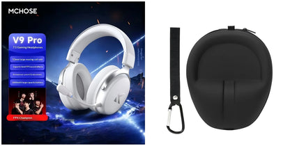 MCHOSE V9 Pro Gaming Headset Wireless Bluetooth Over-Ear Quad Mode Headphones with Microphone for PC Gaming Deep Bass ANC