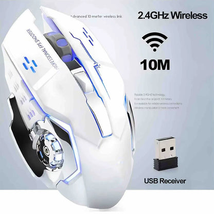 Bluetooth herní myš k počítači, dobíjecí bezdrátová myš USB, mechanická e-sportovní podsvícená myš PC Gamer pro počítač