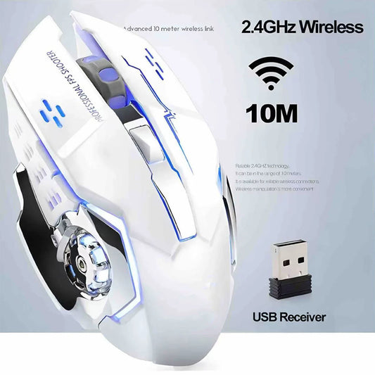 Mouse gaming Bluetooth ricaricabile wireless USB, mouse meccanico e-sport retroilluminato per PC gamer e computer