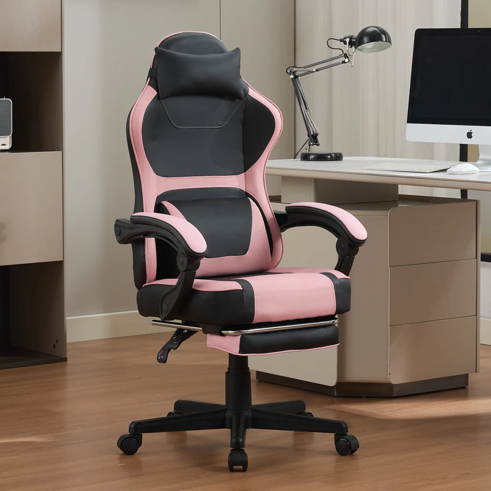 Ergonomic Gaming Chair with Storage Backrest, Adjustable Height Office Gaming Chair, Swivel Racing Computer Chair for Home Office & Gaming
