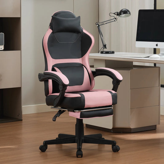 Ergonomic Gaming Chair with Storage Backrest, Adjustable Height Office Gaming Chair, Swivel Racing Computer Chair for Home Office & Gaming