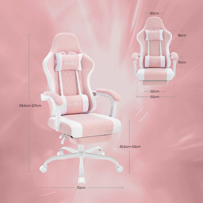 Cadeira de computador giratória WOLTU com função de massagem, cadeira de escritório ergonómica com almofada e apoio para os pés, cadeira gaming ajustável em altura
