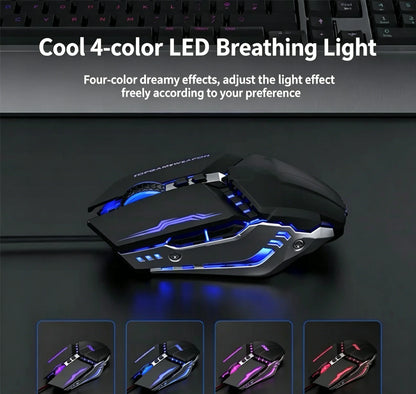 Mouse RGB dual-mode cablato e wireless 2.4G, mouse gaming ricaricabile silenzioso, mouse regolabile 3600 DPI per laptop