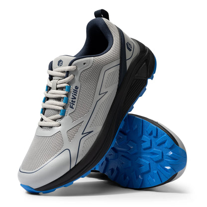 FitVille Non-Slip Trail Running Shoes Men's Sneakers Extra Wide Lightweight for Male Swollen Feet Arch Support Pain Relief