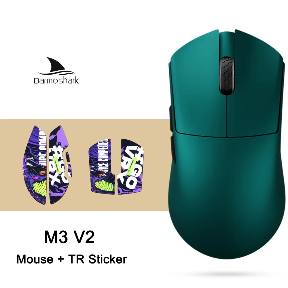 Ratón gaming Darmoshark M3 V2 Double 8K inalámbrico trimodo 26KDPI con sensor PAW3395, ratón macro para manos grandes para ordenador portátil y PC