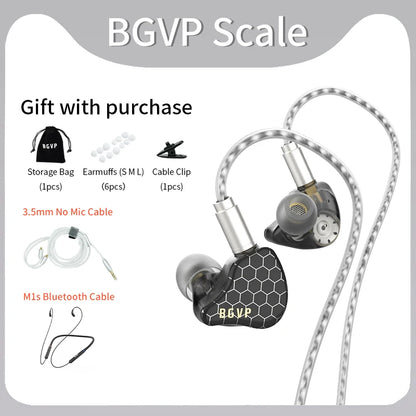 BGVP Scale 2DD HiFi Wired Earphones In Ear Monitor Headphones with 6D Sound Effects, Gaming Headset, Bass Stereo Earbuds with Detachable Cable
