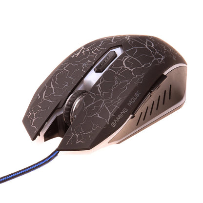 Ratón gaming con cable USB de 2400 DPI, ratón gaming profesional con retroiluminación LED, ratón ergonómico para PC, portátil y MacBook