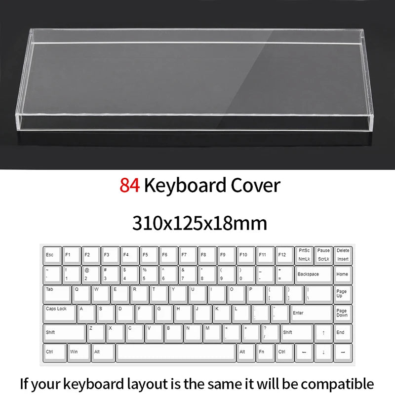 Acrylic Keyboard Clear Protector Case for Mechanical Keyboard, Transparent Keyboard Dust Cover for 60/61/64/96/98/104/108 Key Keyboards & Mouse