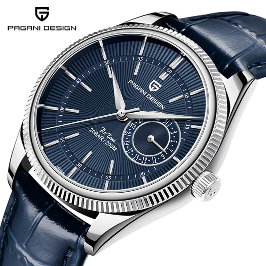 PAGANI Design PD1689 Men Quartz Watch Japan VH65 Movt Sapphire Glass Leather Strap 20Bar Waterproof Men Wristwatch Reloj Hombre
