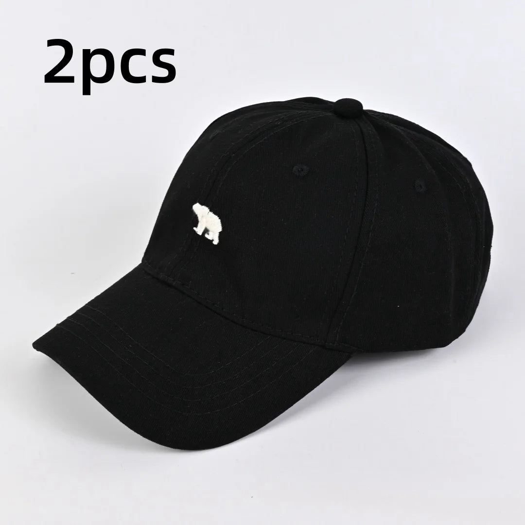 Stylish Bear Embroidered Baseball Cap Sun Protective Breathable Adjustable Ideal Casual Hat Men Women Unisex Baseball Cap