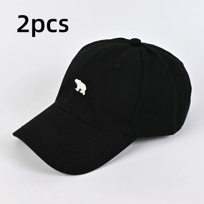 Stylish Bear Embroidered Baseball Cap Sun Protective Breathable Adjustable Ideal Casual Hat Men Women Unisex Baseball Cap
