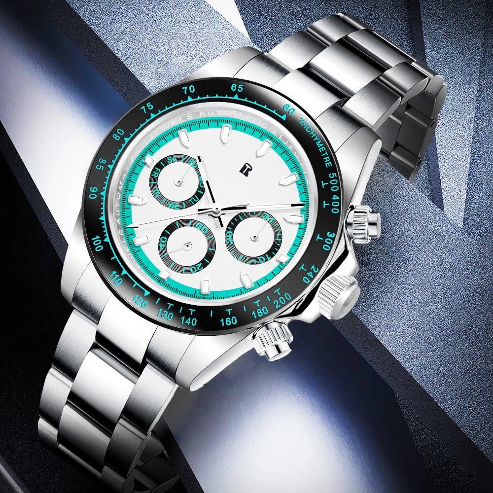 RollsTimi Men's Watches Top Luxury Sapphire Men's Mechanical Watches Calendar Week stainless steel waterproof relógios masculino