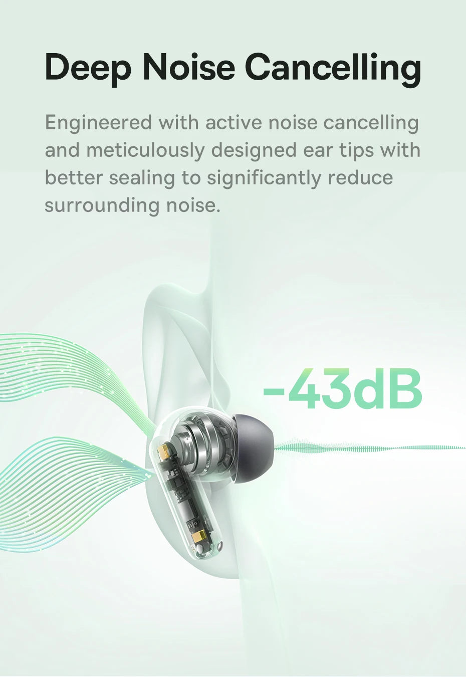 Baseus Bass EP10 NC True Wireless Earbuds Bluetooth 6.0 – ANC Noise Cancelling Earbuds with 4-Mic AI Clear Calls & 41H Playtime
