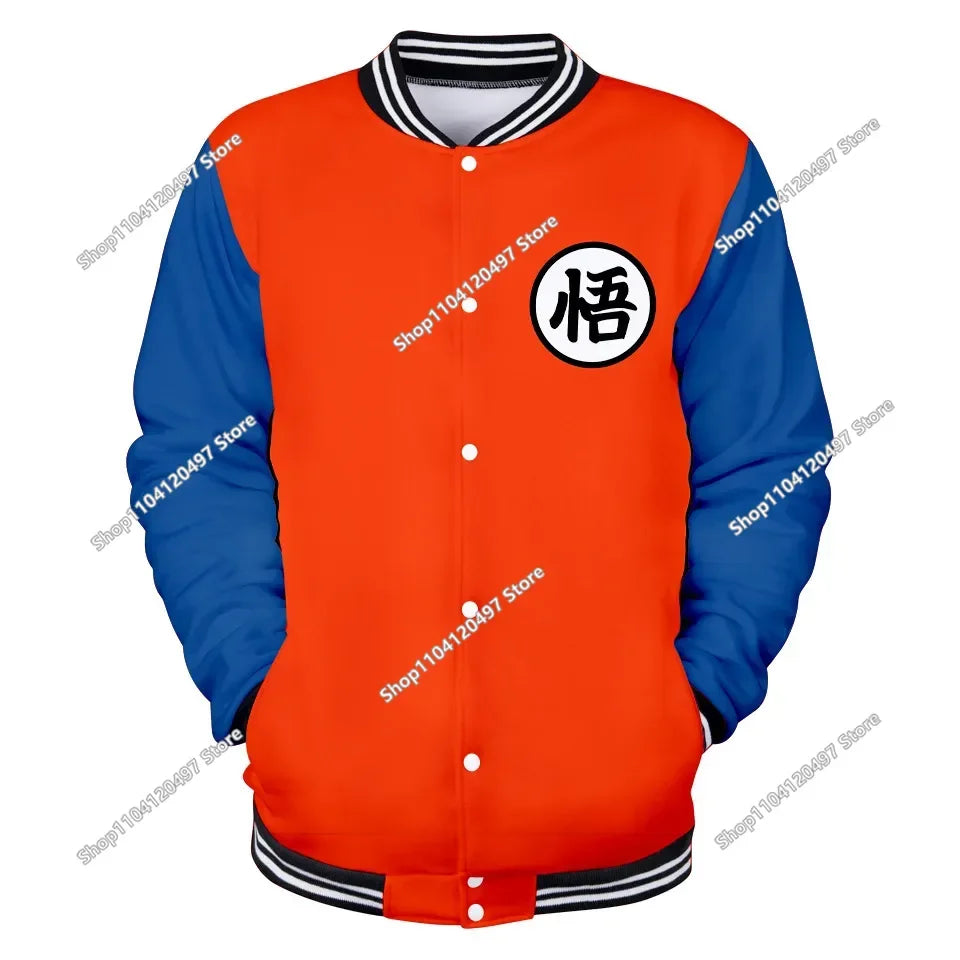 New Japanese Anime Dragon Ball Z Varsity Jacket Autumn Casual Sweatshirt Hoodie Coat Jacket Brand Baseball Jacket