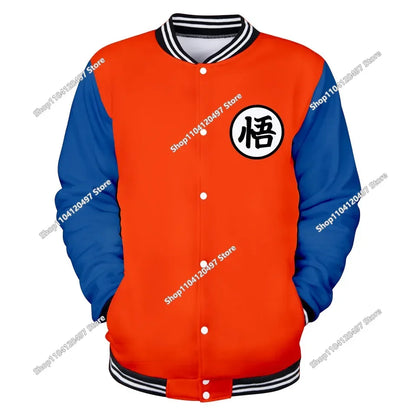 New Japanese Anime Dragon Ball Z Varsity Jacket Autumn Casual Sweatshirt Hoodie Coat Jacket Brand Baseball Jacket