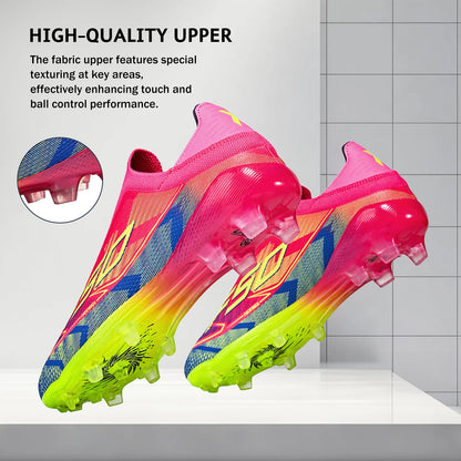 AG/FG Firm Ground Soccer Cleats for Men Women Kids Youth PU Fabric Rubber Sole Non-Slip Wear-Resistant Training Boots
