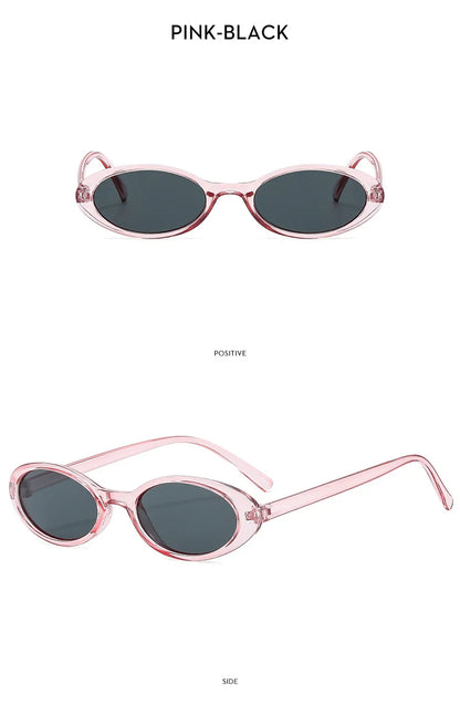 New Small Oval Sunglasses Women Men Trendy Vintage Hip Hop Cat Eye Sun Glasses Female Leopard Black Punk Eyewear UV400 Oculos