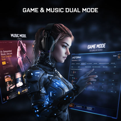 Auscultadores Gaming Sem Fios Tri-Mode EKSA G19BT – Bluetooth 5.4, Auscultadores Gaming 2.4GHz de Baixa Latência com Microfone para PC, PS5, Xbox
