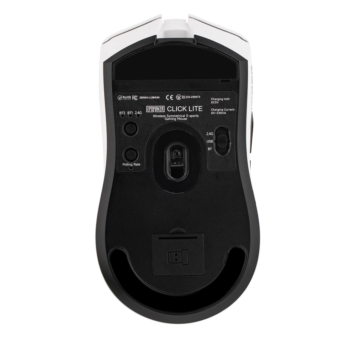 Mouse da gaming EPOMAKER Click Lite cablato/BT/wireless 2.4GHz con sensore PAW3311, da 800 a 24000 DPI e batteria da 500mAh per PC/Mac/Linux