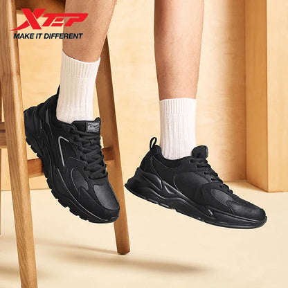 Xtep Men's Casual Shoes 2025 Winter Street Style Cushion Lightweight Wear-Resistant Breathable Walking Sneakers 875419320005