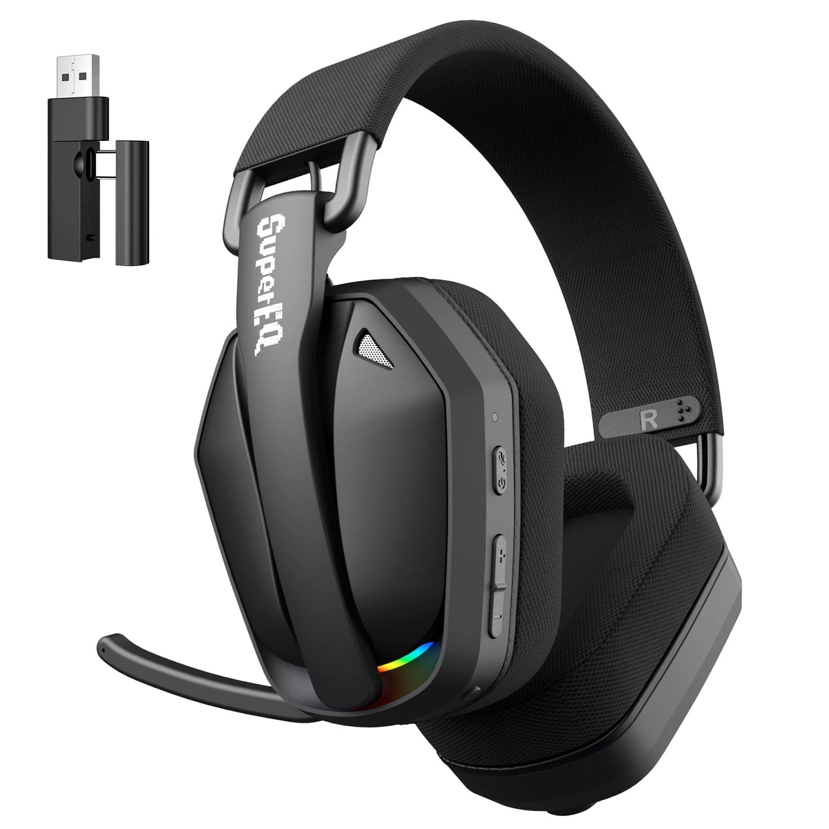 Auscultadores Gaming Sem Fios Tri-Mode EKSA G19BT – Bluetooth 5.4, Auscultadores Gaming 2.4GHz de Baixa Latência com Microfone para PC, PS5, Xbox