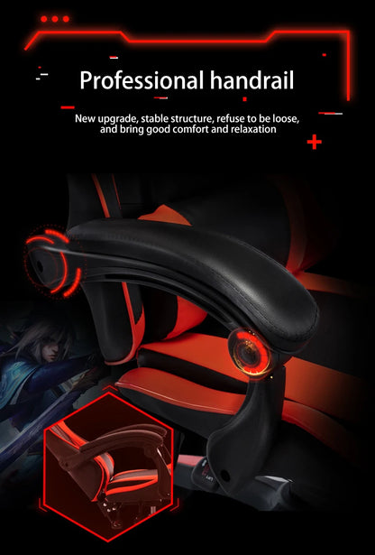 Computer Gaming Chair Reclining Office Chair with Adjustable Height, Ergonomic Computer Gaming Chair, 360° Swivel Racing Office Chair with Adjustable Armrests
