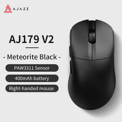AJAZZ AJ179 V2 MAX Tri-Mode Wireless Gaming Mouse, 56g Lightweight PAW3311 Sensor, 12000 DPI, Rechargeable Right-Hand Gaming Mouse