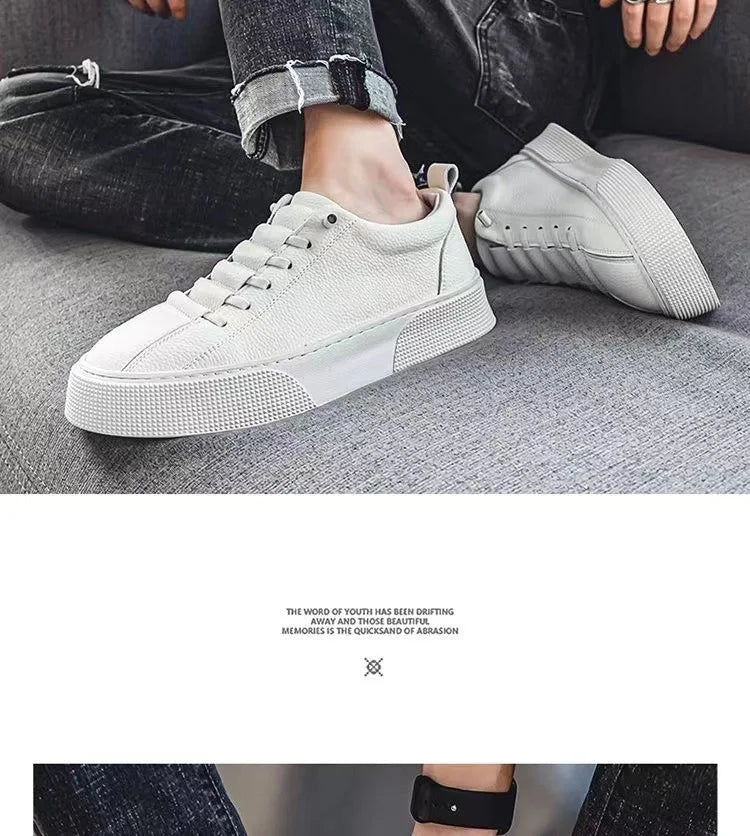Men Sneakers Casual Shoes Men Flats Zapatillas Hombre Lightweight PU Leather Breathable Shoe Mens White Sports Tenis Shoes
