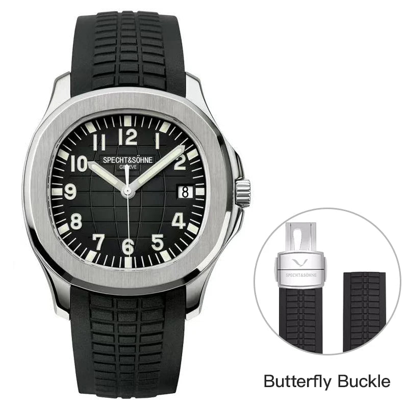 Specht&Sohne Brand Automatic Mechanical Watches Sports Wristwatches Green Sapphire Luminous 50M Waterproof  Relogio Masculino