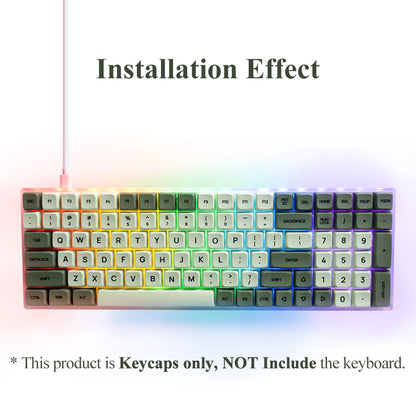 125 Tasten XDA PBT Tastenkappen-Set Matcha Green für mechanische Tastaturen mit 61/64/68/75/87/98/104/108 Tasten für Cherry/Gateron/Otemu/Kailh