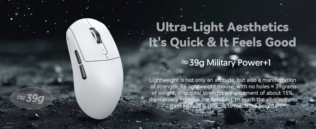 Attack Shark R6 Lightweight Wireless Gaming Mouse, PAW3950MAX Sensor, 8KHz Polling Rate, Tri-Mode Bluetooth Gaming Mouse for PC & Laptop